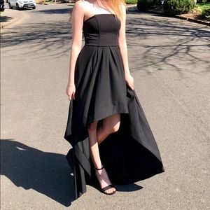 Strapless High Low Prom Dress